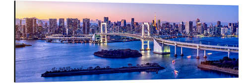 Aluminiumsbilde Rainbow bridge in Tokyo