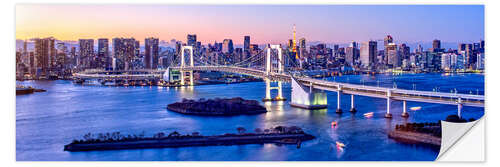 Naklejka na ścianę Rainbow bridge in Tokyo