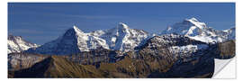 Sticker mural Panorama sur l'Eiger, le Mönch et la Jungfrau