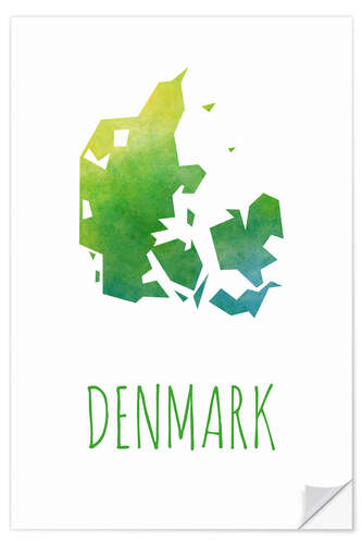 Selvklæbende plakat Denmark