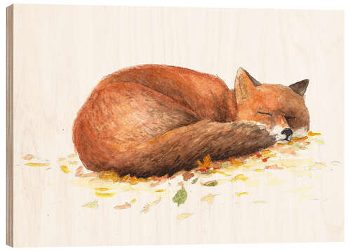 Wood print fox