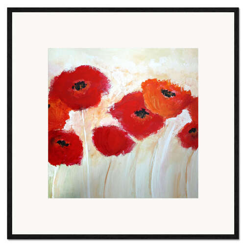 Impression artistique encadrée Fleurs de pavot