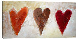 Canvas print  3 hearts - Tina Melz
