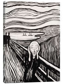 Tableau sur toile  Le Cri N&amp;B - Edvard Munch