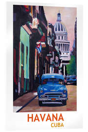 Stampa su vetro acrilico  Cuban Oldtimer Street Scene - M. Bleichner