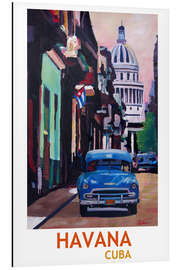 Magnettafel Oldtimer Straßenszene in Havanna