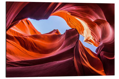 Aluminium print Colorful sandstone formations at Lower Antelope Canyon