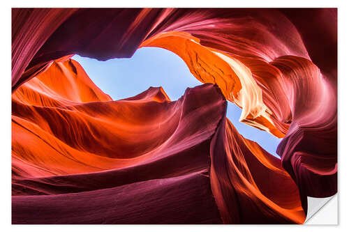 Sticker mural Formations de grès colorées à Lower Antelope Canyon