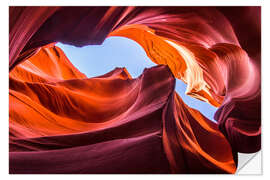 Sticker mural Formations de grès colorées à Lower Antelope Canyon