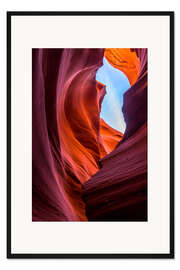 Gerahmter Kunstdruck Sandstein Formationen im Lower Antelope Canyon