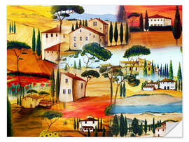 Selvklebende plakat Tuscany Collage