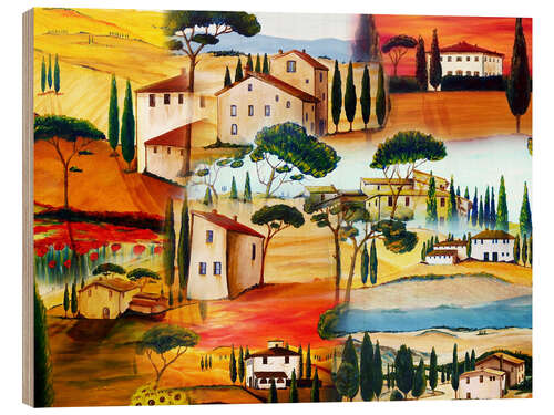 Trätavla Tuscany Collage