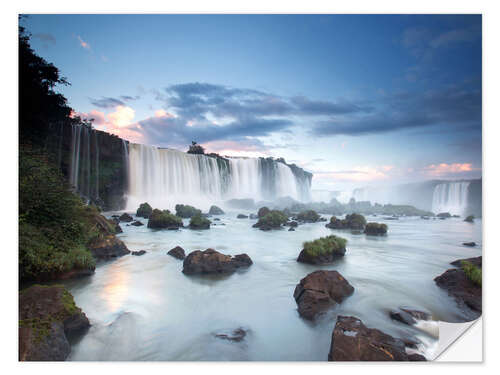 Wall sticker Dramatic sunset over Iguacu waterfalls