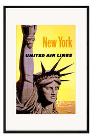 Gerahmter Kunstdruck New York United Air Lines