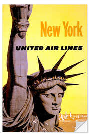 Selvklebende plakat New York United Air Lines