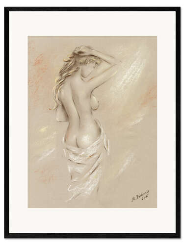 Impresión de arte enmarcada Curvas sexy - desnuda femenina