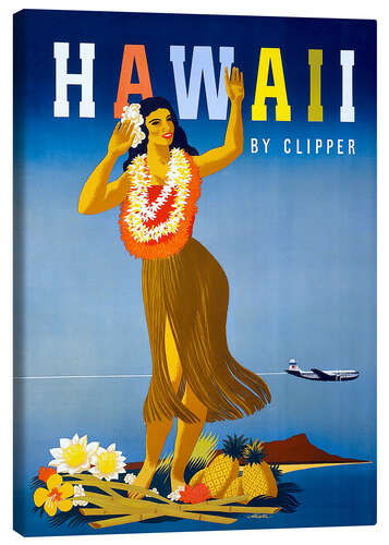 Quadro em tela Hawaii by Clipper vintage travel