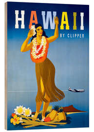 Cuadro de madera Hawaii by Clipper vintage travel - Vintage Travel Collection