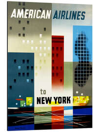 Aluminium print American Airlines to New York