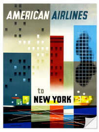 Wandsticker American Airlines to New York