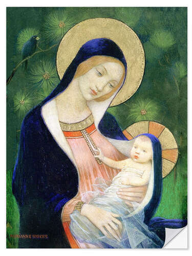 Selvklebende plakat Madonna of the Fir Tree