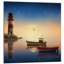 Aluminium print The morning peace at the lighthouse