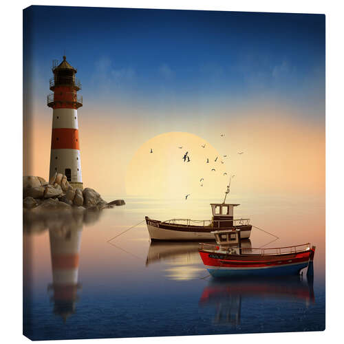 Canvas print The morning peace at the lighthouse