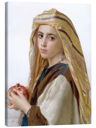 Canvas print Girl with a pomegranate