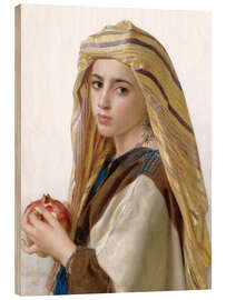 Holzbild Mädchen mit Granatapfel