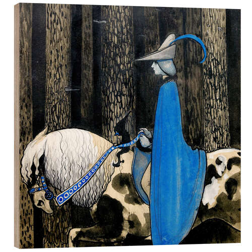 Hout print The blue Rider