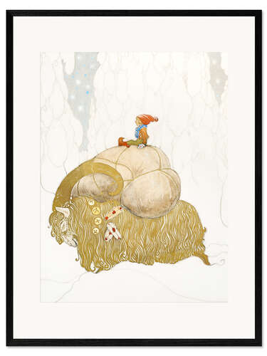 Plakat artystyczny premium w ramie Julbock, christmas goat