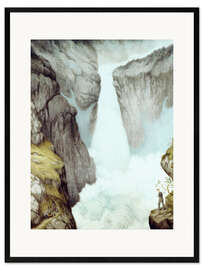 Framed art print At the waterfall