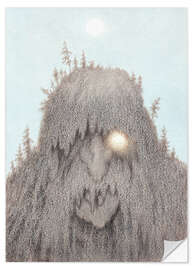 Selvklebende plakat Skogtroll - Theodor Kittelsen