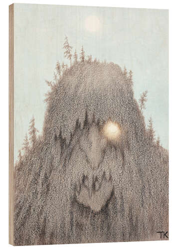 Wood print Forest Troll