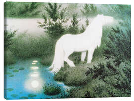 Tableau sur toile  Le rien sous la forme d&#039;un cheval blanc - Theodor Kittelsen