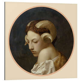 Magnettafel Weiblicher Kopf gekrönt von Widderhörnern