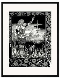 Gerahmter Kunstdruck Wie Sir Bedivere das Schwert Excalibur in das Wasser warf
