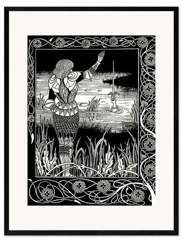 Impresión de arte enmarcada How Sir Bedivere Cast the Sword Excalibur into the Water
