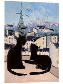 Akryylilasitaulu  Cats and doves over Paris - JIEL