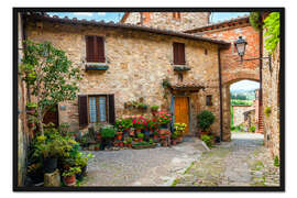 Gerahmter Kunstdruck Mediterraner Hinterhof