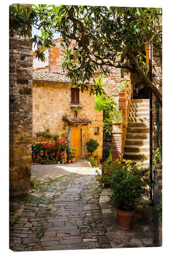 Leinwandbild Mediterrane Gasse, Toskana