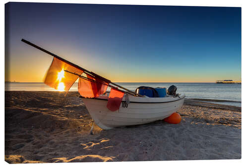 Leinwandbild Fischerboot an der Ostsee