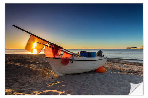 Selvklebende plakat Fishing boat on the Baltic Sea