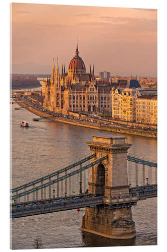 Acrylglasbild Budapest Abendstimmung