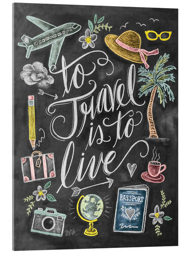 Acrylic print To travel is to live