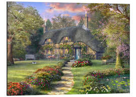 Print på aluminium Country house with rose garden