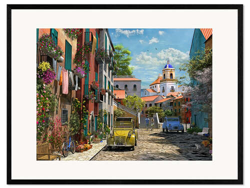 Plakat artystyczny premium w ramie mediterranean morning