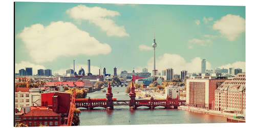 Aluminium print berlin skyline retro