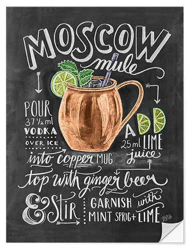 Sticker mural Recette du Mule de Moscou (anglais)