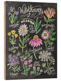 Wood print Wildflowers Chalk